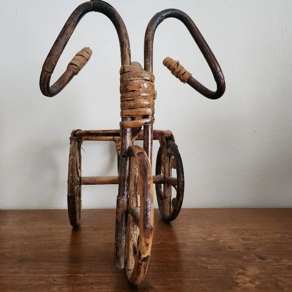 VTG Plant Holder Ratan Wicker Bicycle